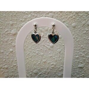 Shell of New Zealand PACIFIC PAUA Heart Earrings